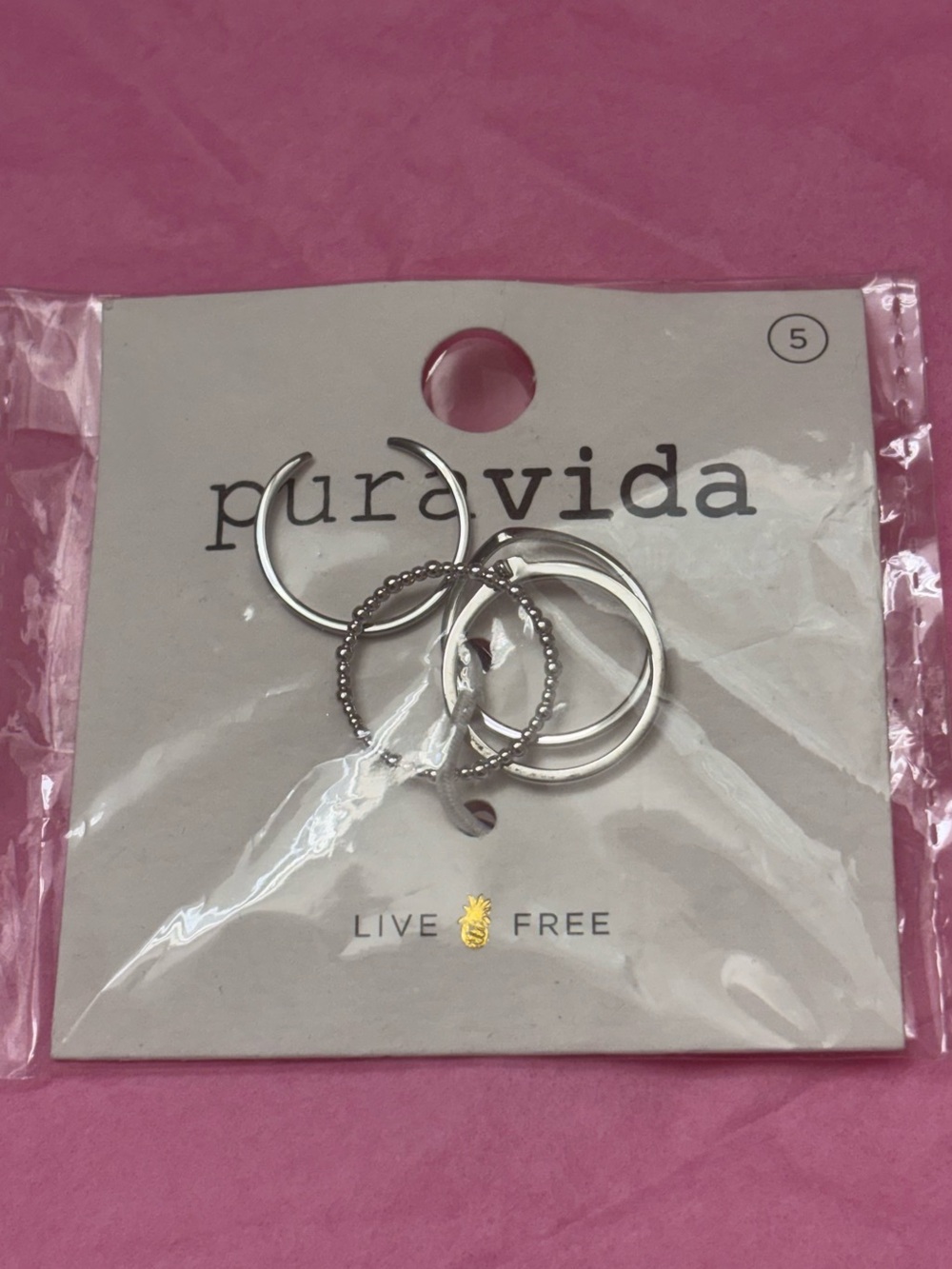 Pura Vida Silver Stacking Ring Set - 4 Piece
